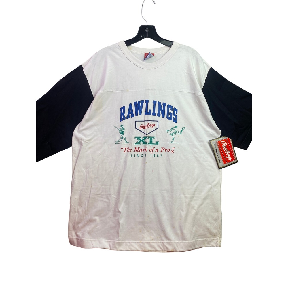 Rawlings Shirt Mens Medium Graphic Baseball Raglan Athleisure Streetwear NWT